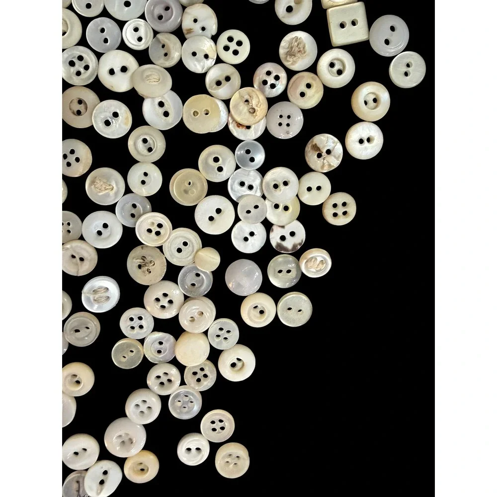 Huge Lot Vintage Antique Small Tiny MOP Shell Buttons Doll Clothes Heirloom